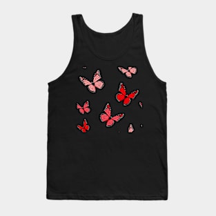 Red Butterfly Pattern Tank Top